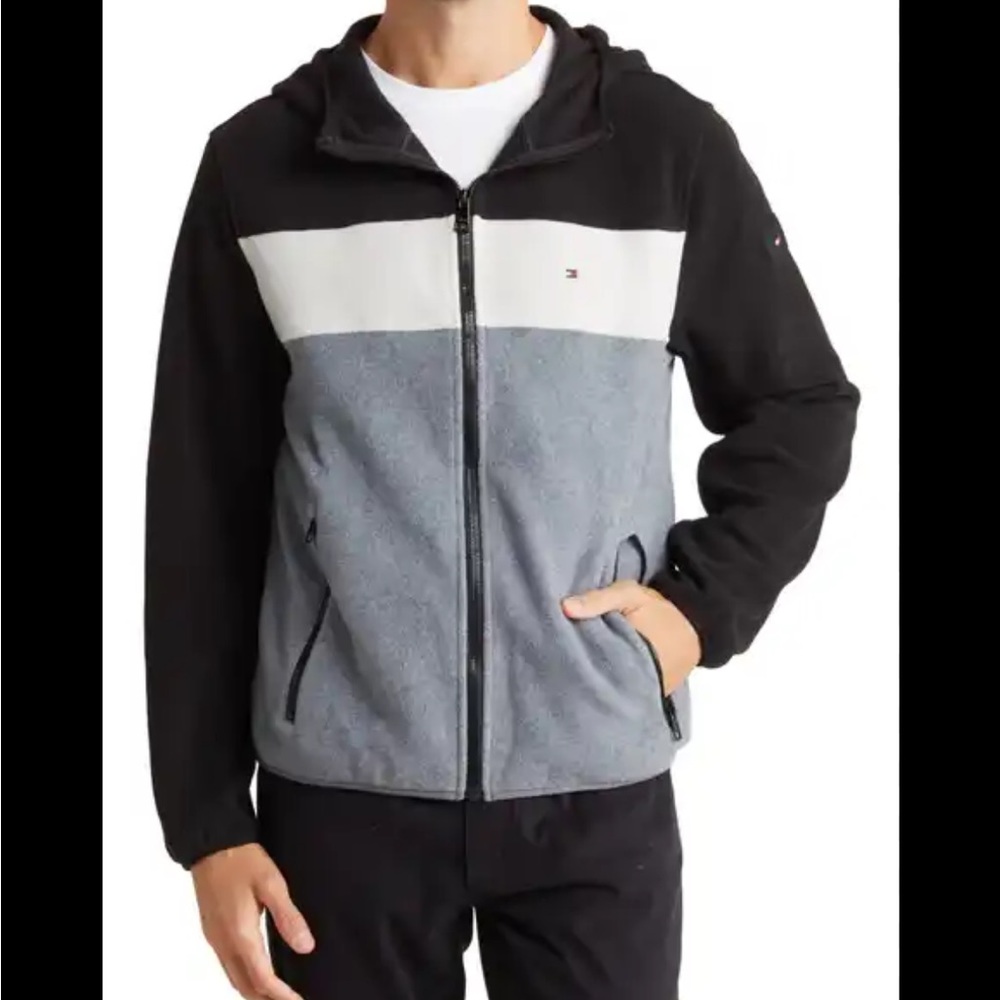 Tommy Hilfiger Men's Hooded Polar Fleece Jacket - Picture 3 of 5